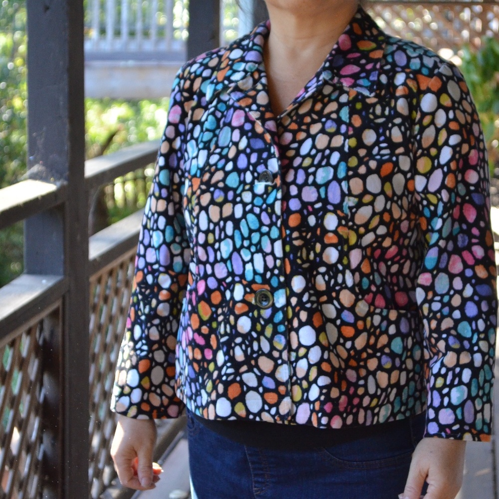 Women Cotton Corduroy Multicolored Jacket